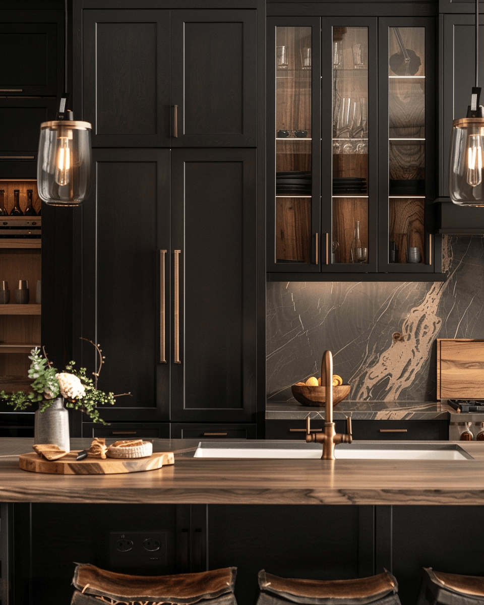 7 Dark Kitchen Cabinetry/ Dark cabinets that perfectly complement the kitchen's aesthetic
