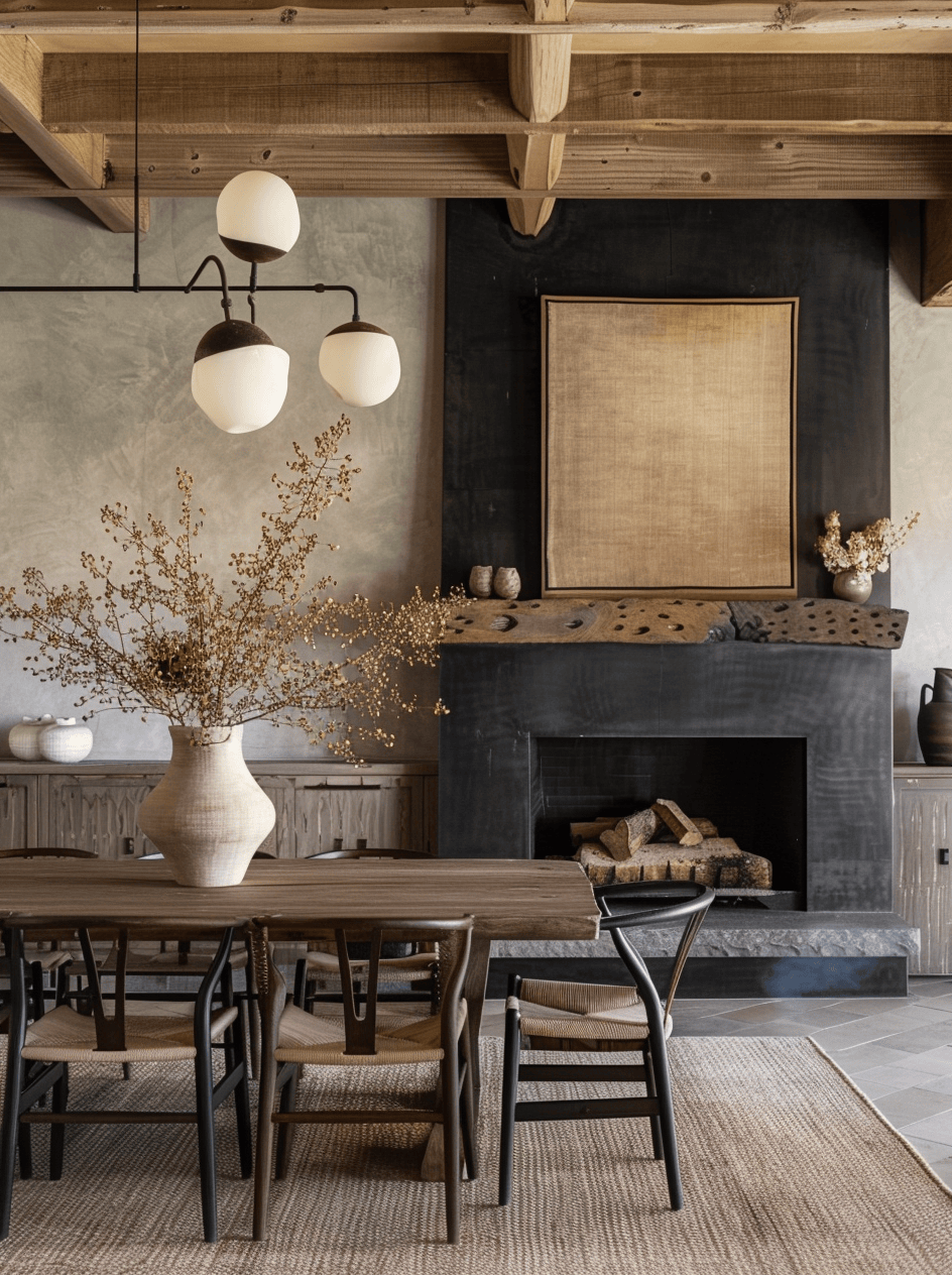 Spotlight on style with pendant lighting in a rustic dining room 