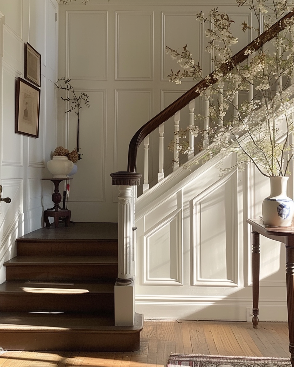 a Majestic Victorian hallway staircase ideas as a focal point of historical elegance 