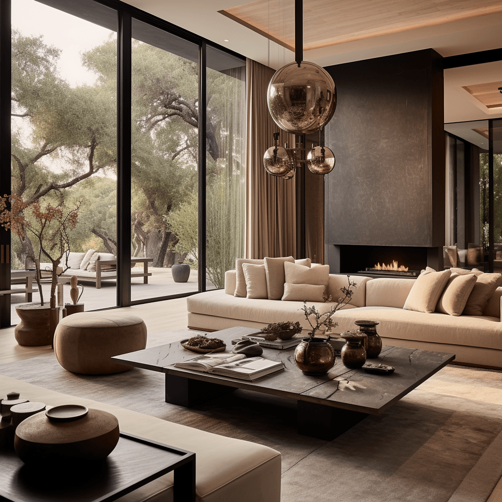 calming and serene atmosphere modern living room interior design