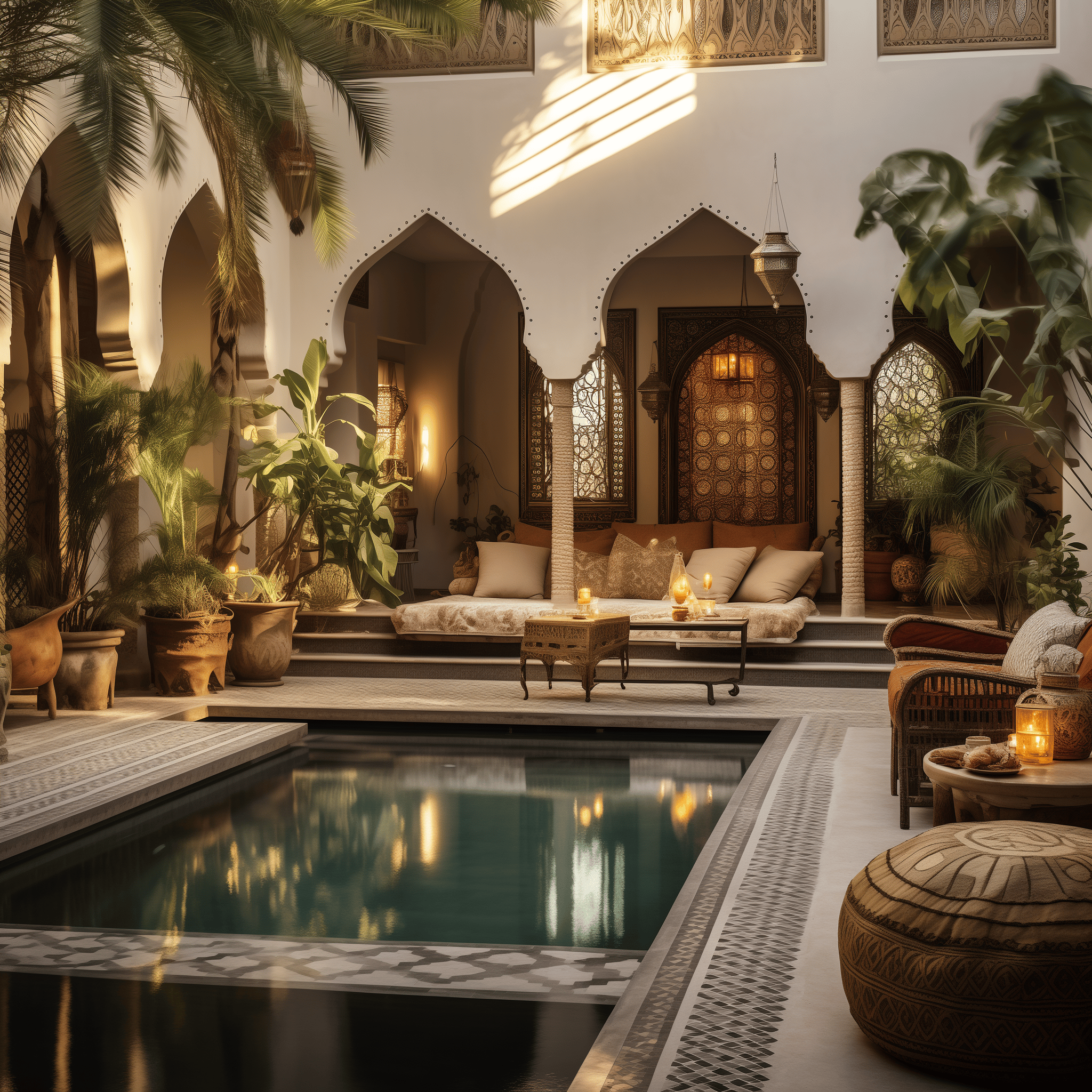 moroccan riad interior design aesthetic style