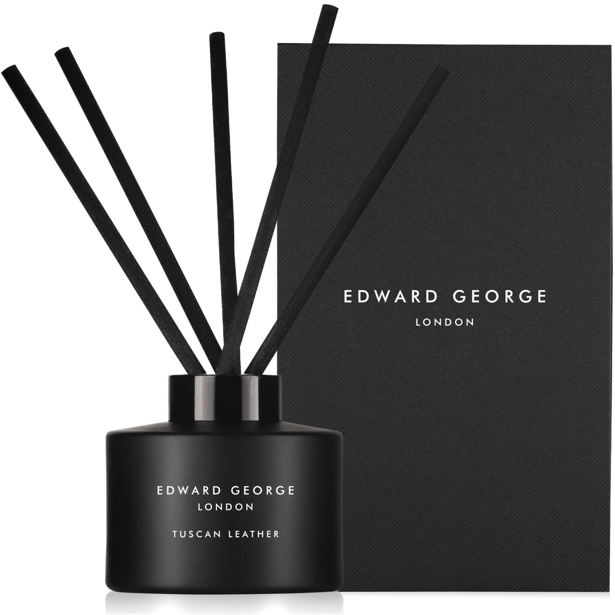 tuscan leather reed diffusers refills home fragrance decor room edward george london infographic luxury gift ritual scented england sticks scent oil diffuser refill women men black