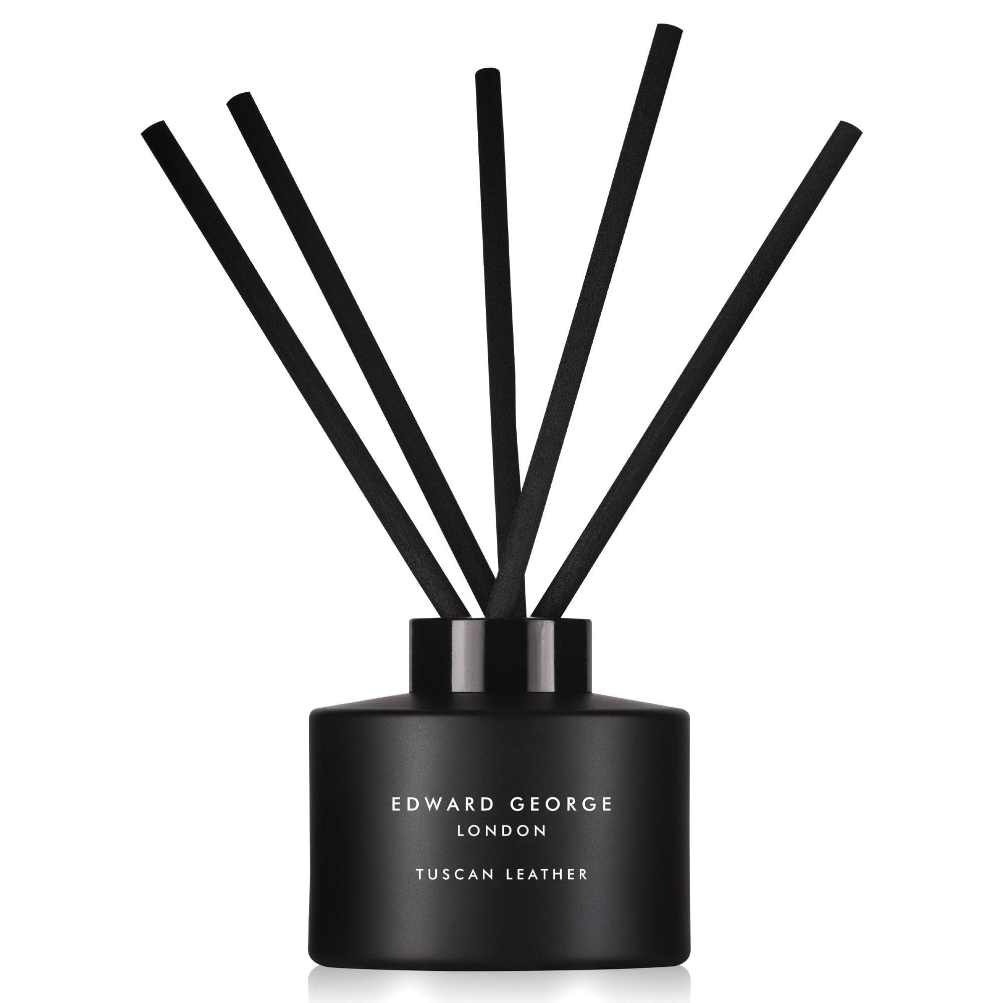 tuscan leather reed diffusers refills home fragrance decor room edward george london infographic luxury gift ritual scented england sticks scent oil diffuser refill women men black
