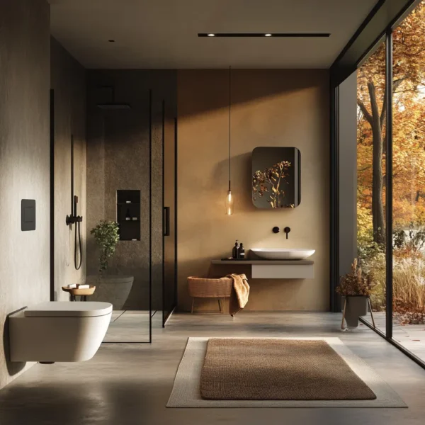 Chic fall bathroom counter decor