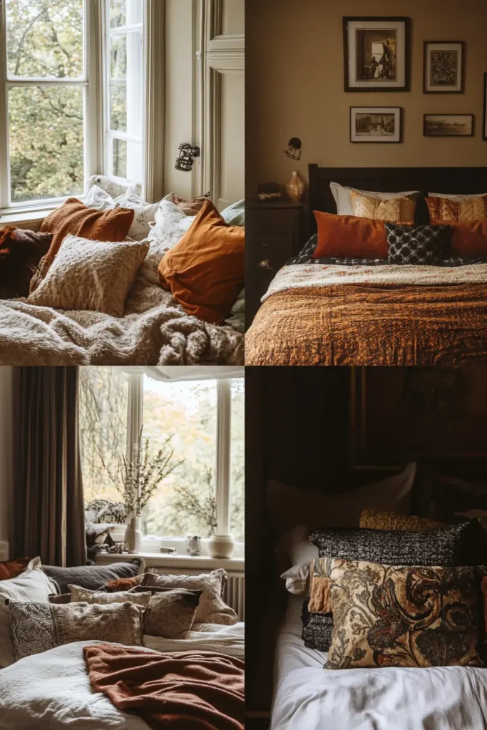 DIY fall bedroom decor ideas featuring handmade seasonal touches