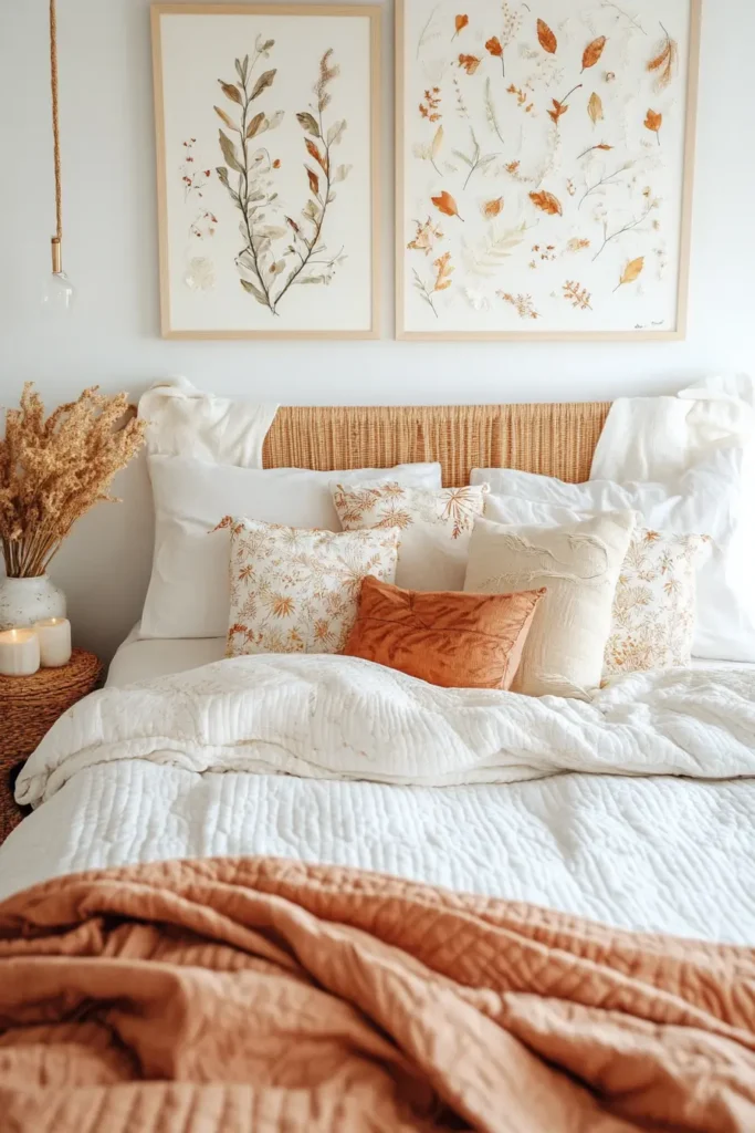 Fall decor ideas bedroom brought to life in a styled space