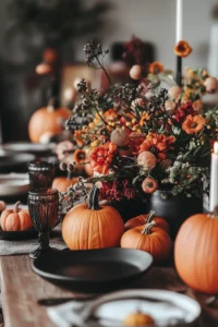 Fall table ideas for a pumpkin carving party, with creative carving stations and autumn inspired snacks