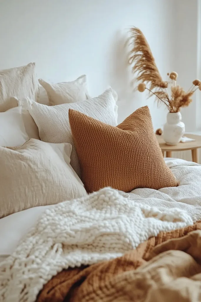 Simple fall decor for bedroom with understated autumn touches