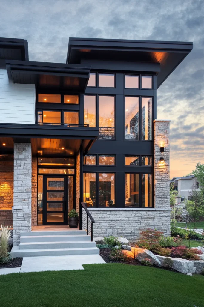 Contemporary Modern House Facade Black House Blues By Studija