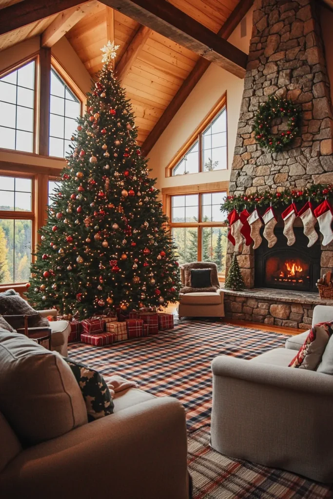 Christmas decor ideas for living room farmhouse style rustic charm and festive atmosphere