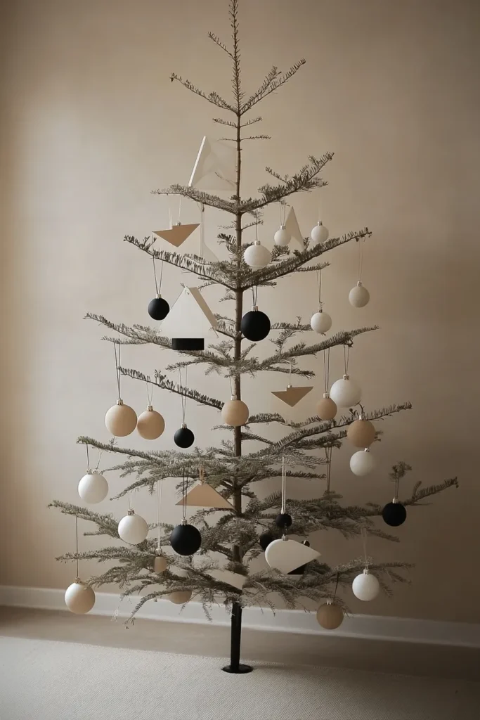 Elegant japandi christmas tree showcasing japandi christmas decor principles of simplicity and natural elements