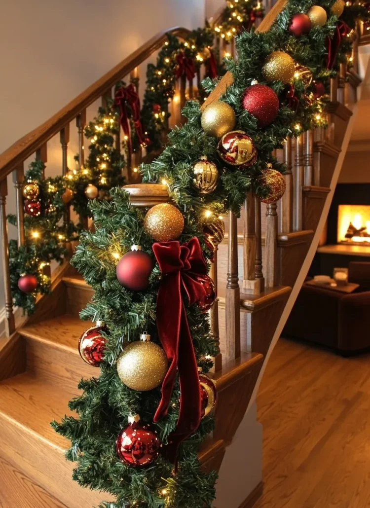 25 Essential Christmas Staircase Decor Tips