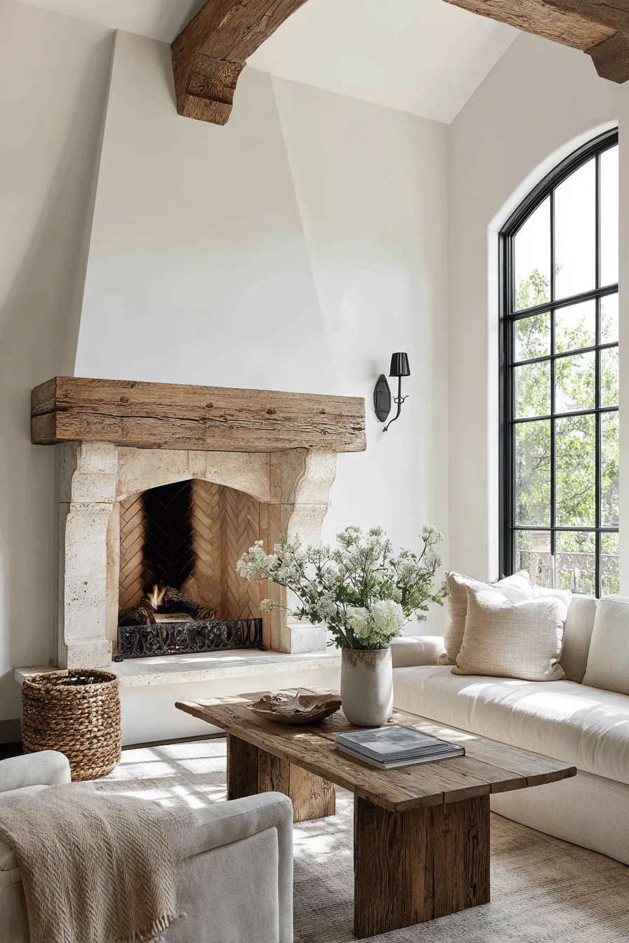 elegant home fireplace with cozy house elements showcasing italian fireplace and rustic mantel details