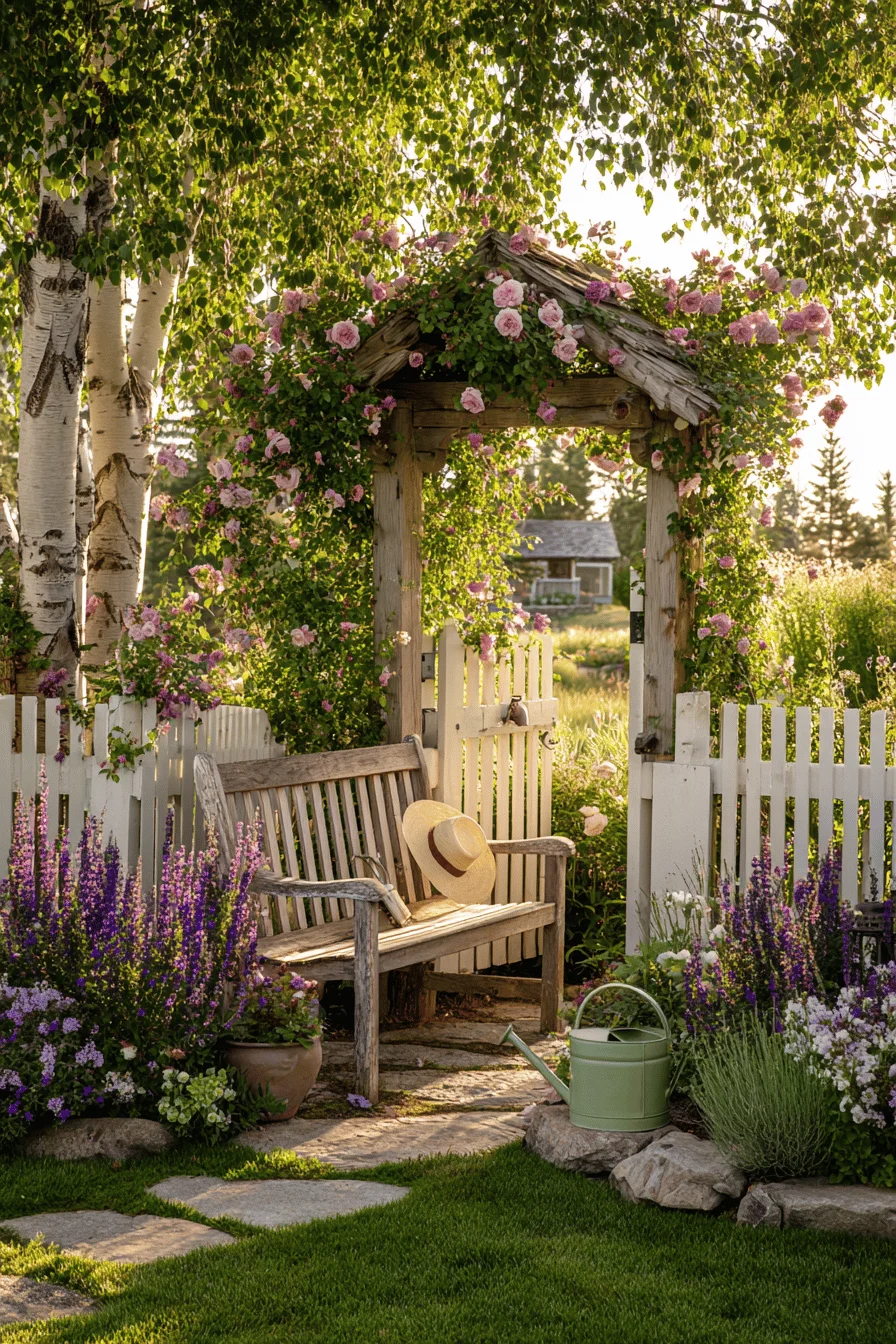 garden aesthetic showcasing harmonious textures natural materials curated plantings and cohesive outdoor design elements