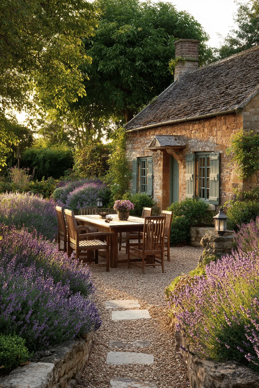 garden party featuring modern farmhouse garden with weathered gravel pathways potager garden beds and farmhouse garden design elements