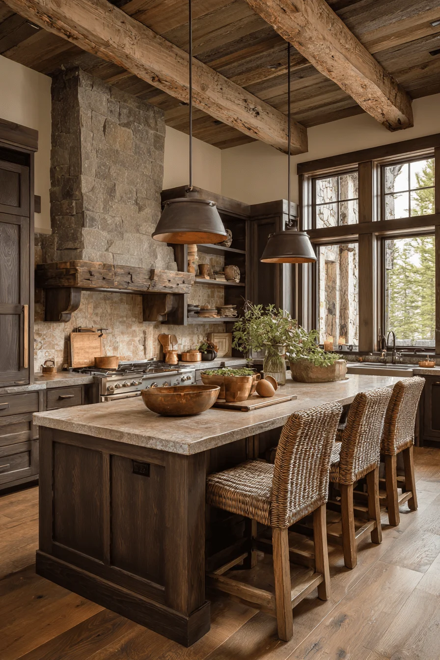 kitchen color with dark rustic kitchen featuring rustic kitchen dark cabinets in rich brown tones
