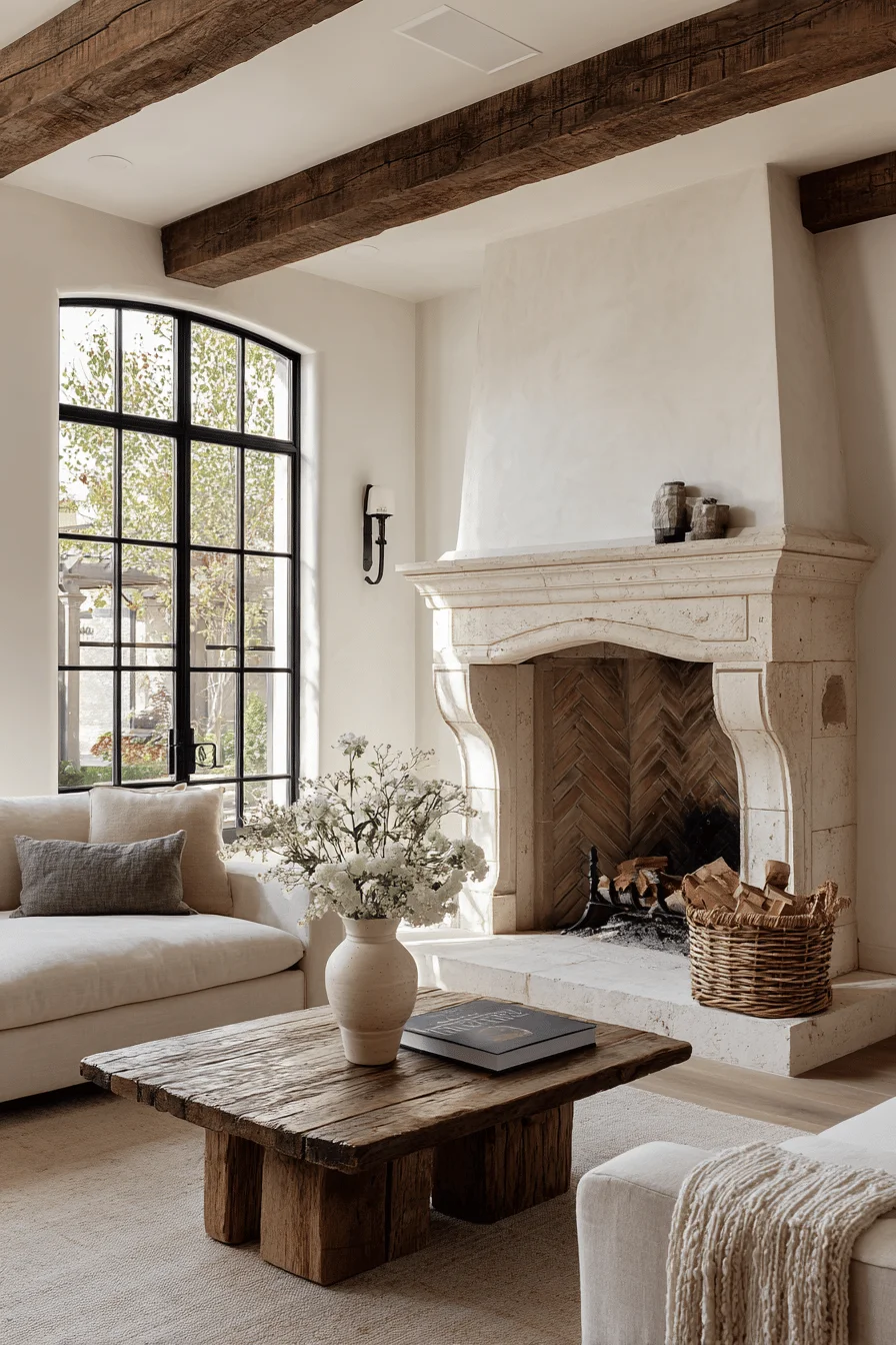 tuscan living room with elegant fireplace decor and room decor featuring italian fireplace and limestone details