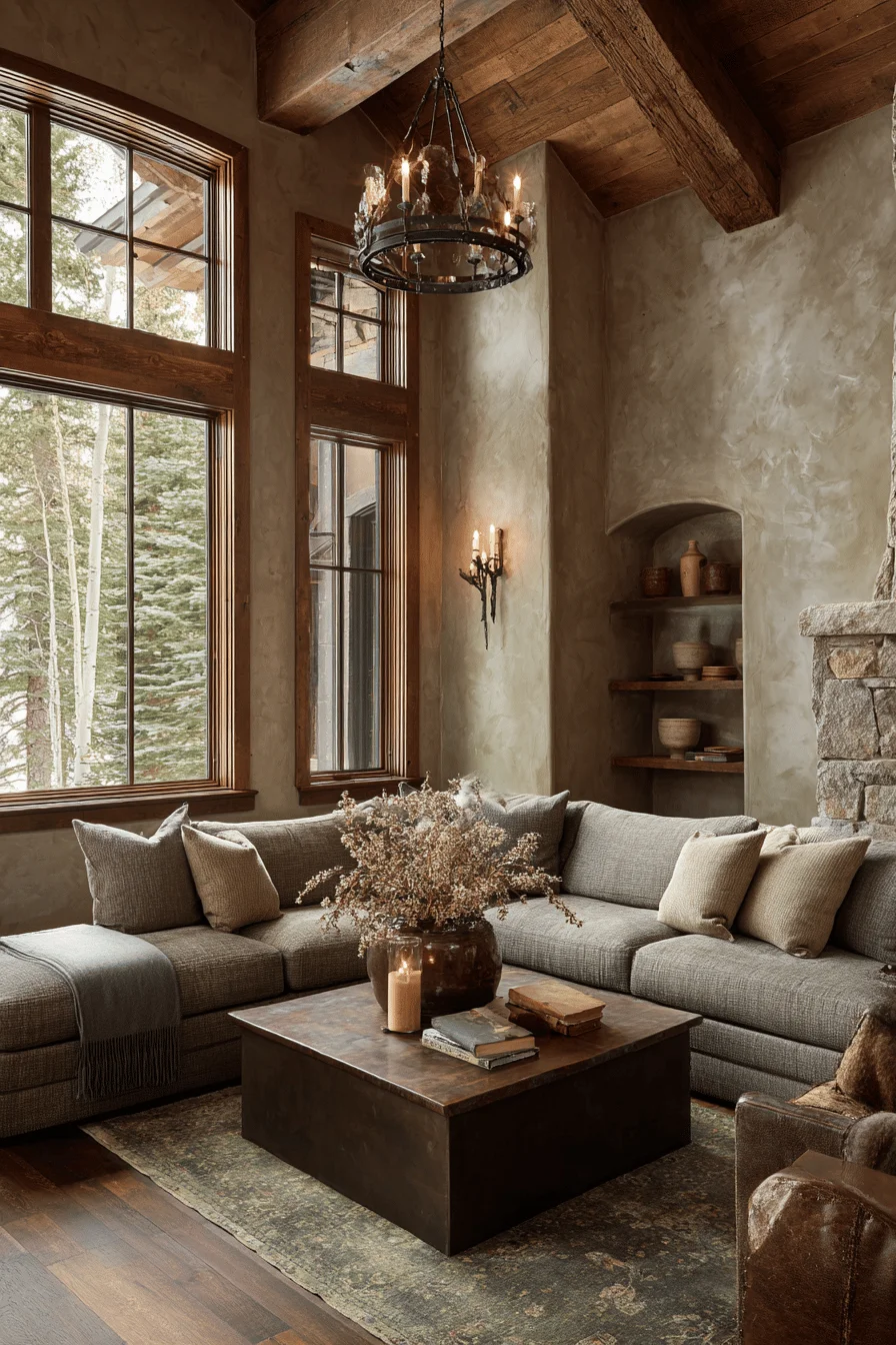curtains living room with dream house decor featuring mountain house living room soft linen drapery mullioned windows