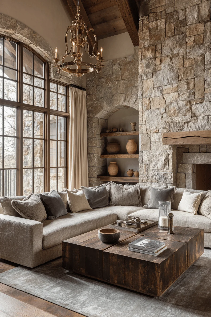 curtains living room with dream house decor featuring mountain lodge living room soft cream linen drapery timber framed windows