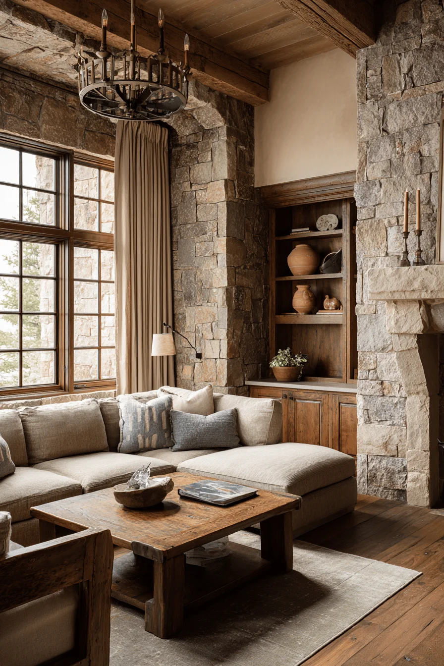curtains living room with dream house decor featuring mountain modern living room soft cream linen drapery timber framed windows