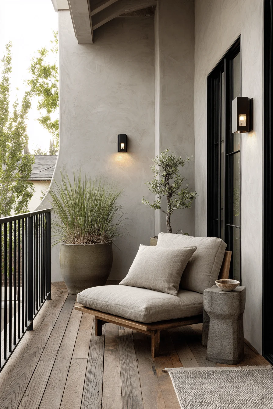 dream house decor japandi balcony showcasing big balcony ideas with penthouse balcony featuring natural materials