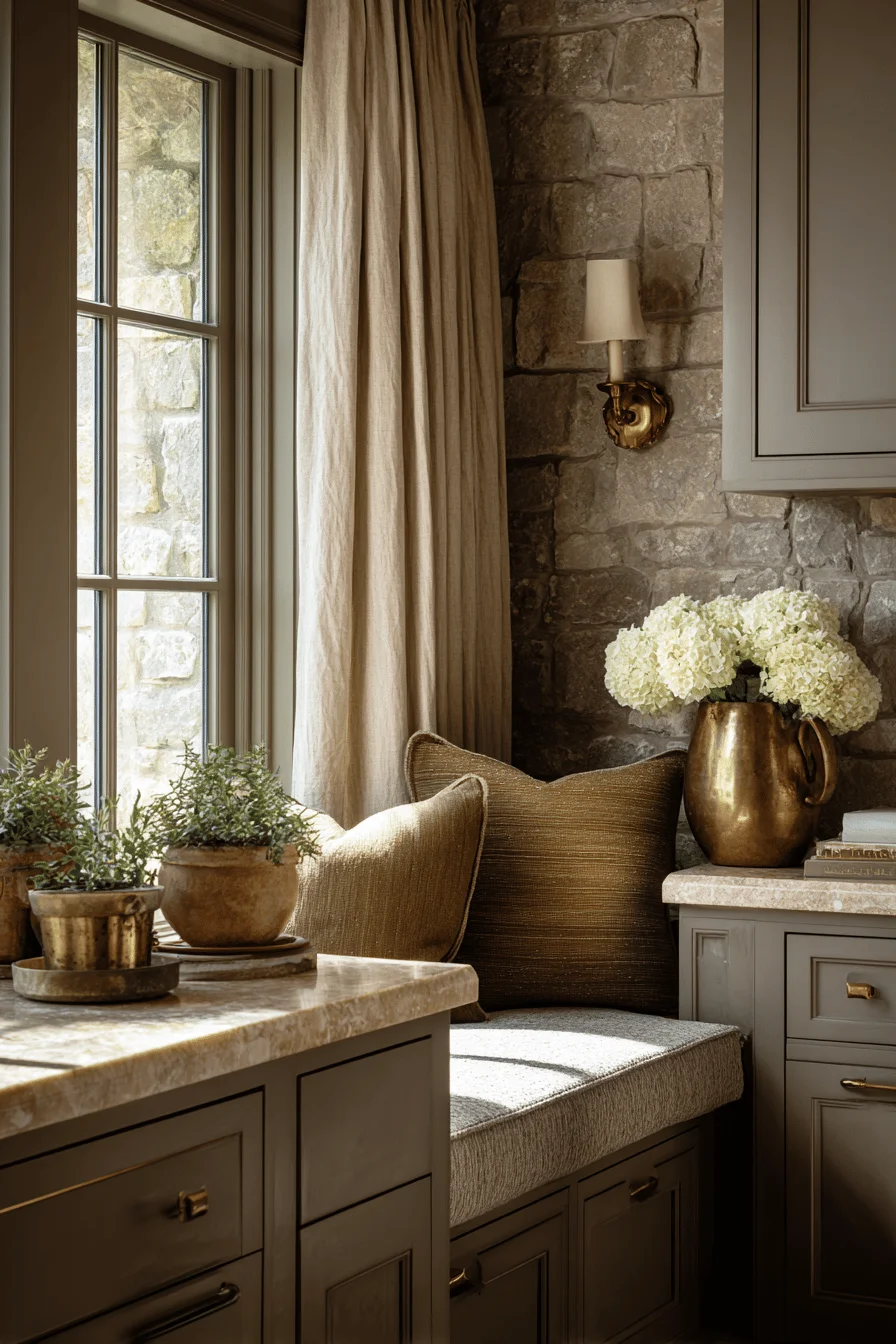 elegant color palette design home interior design featuring earthy color with warm taupe walls limestone accents