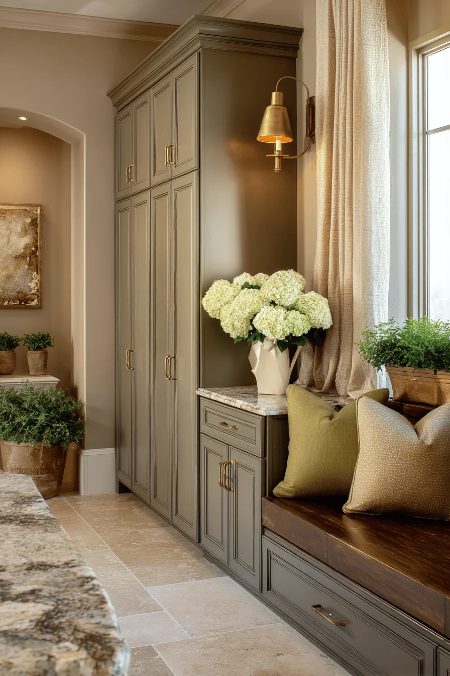 elegant color palette design room decor featuring earthy color with warm taupe wall color natural limestone accents