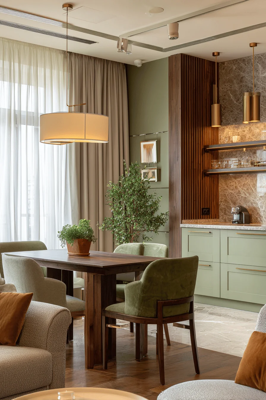 elegant color palette design room decor featuring earthy room color combination with warm taupe sage green natural elements