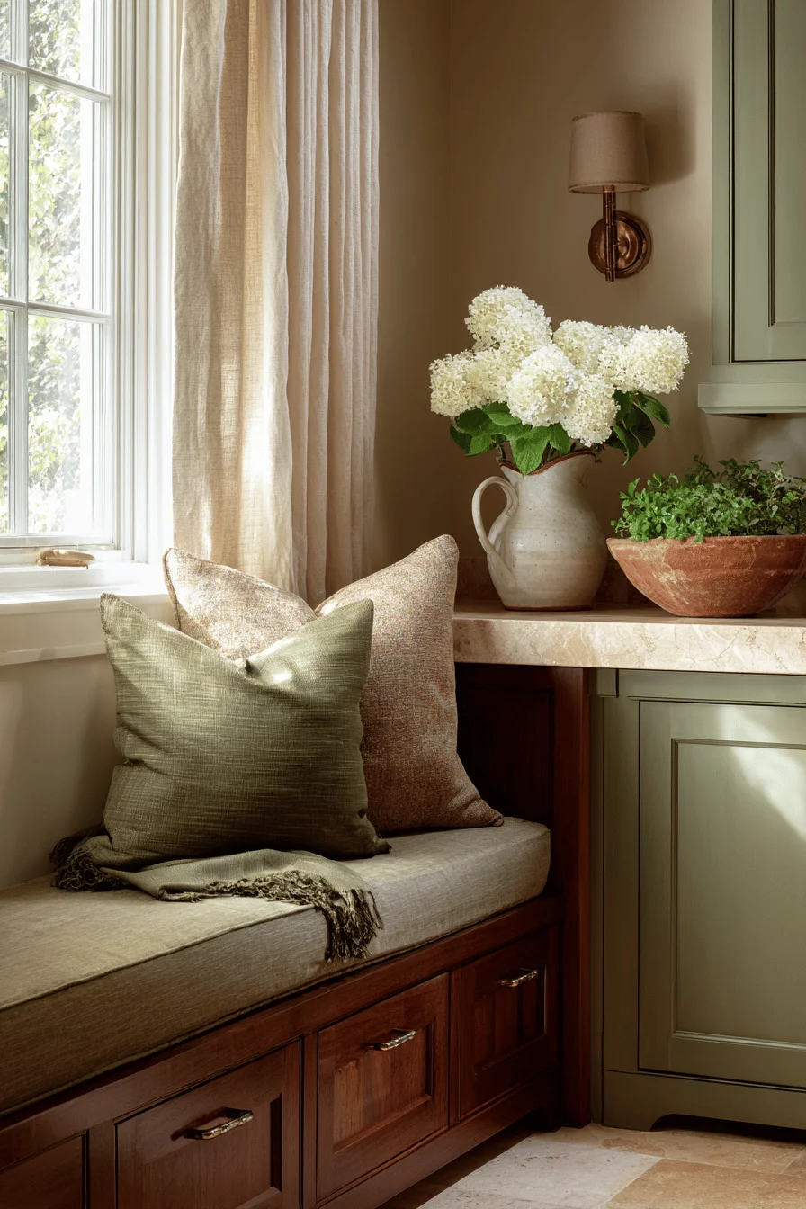 elegant earthy color palette house ideas featuring earthy color with warm taupe walls natural limestone accents