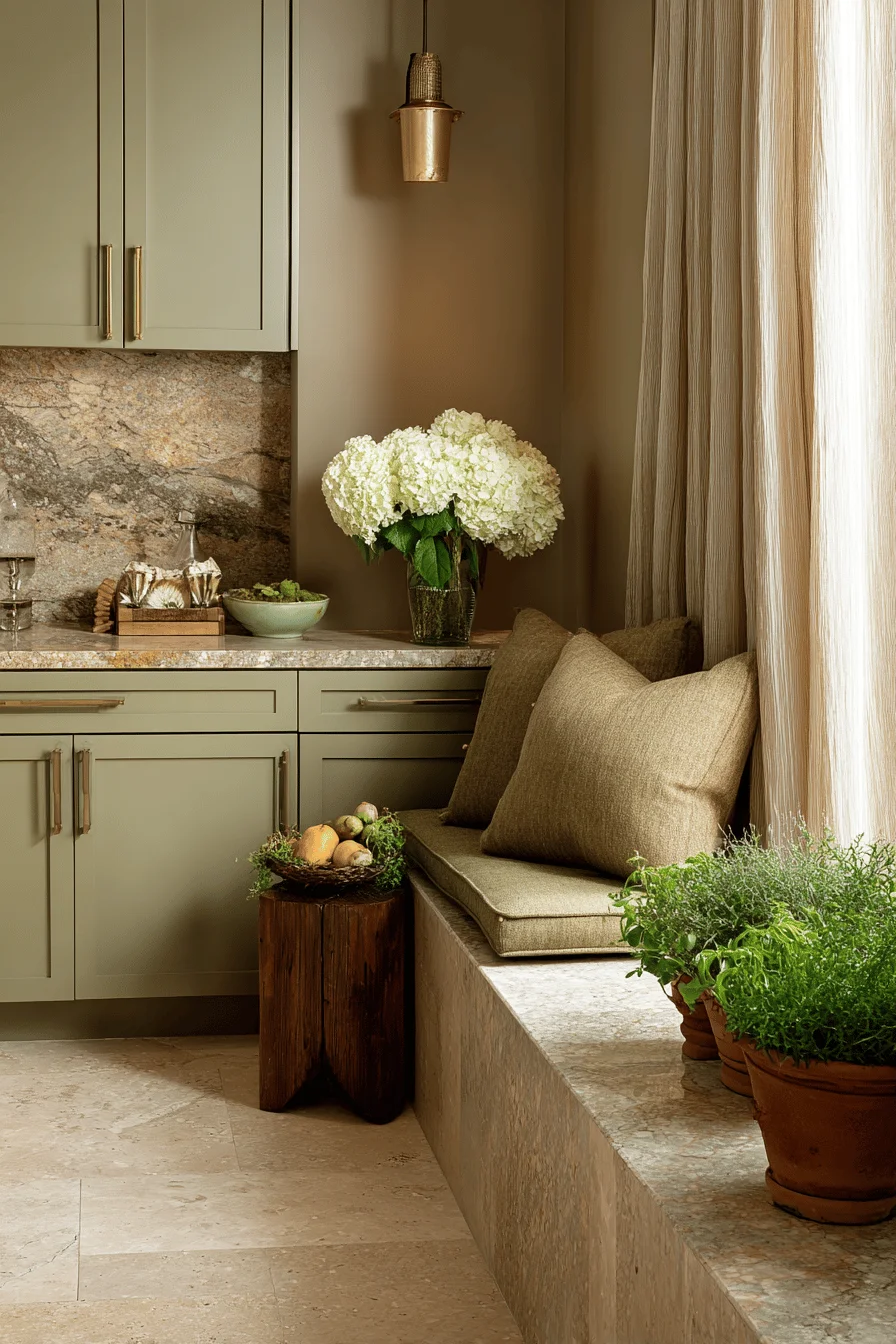 elegant earthy color palette room design featuring earthy color with wall color combination taupe walls limestone accents