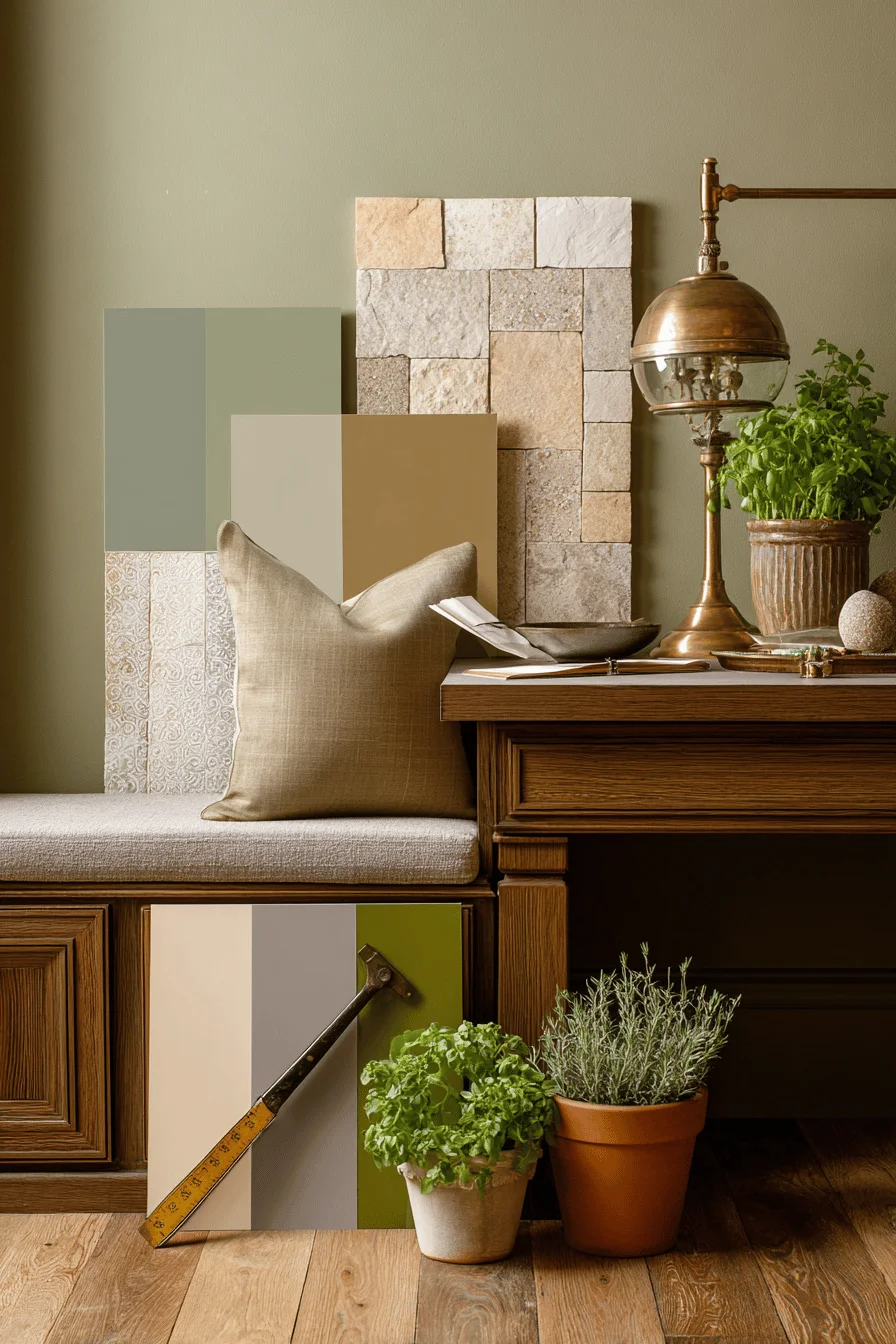 elegant room color house interior featuring earthy color with warm taupe walls natural limestone accents