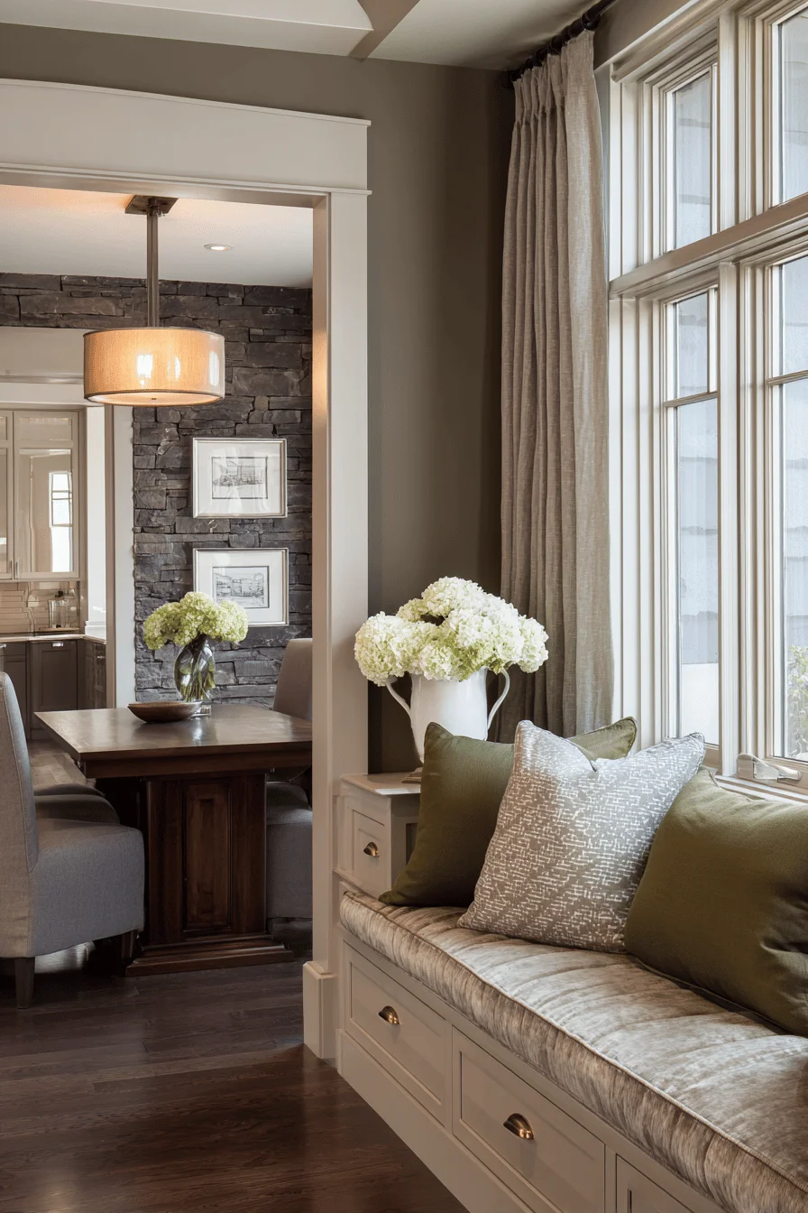 elegant wall color ideas room decor featuring earthy color palette with warm taupe walls natural limestone accents