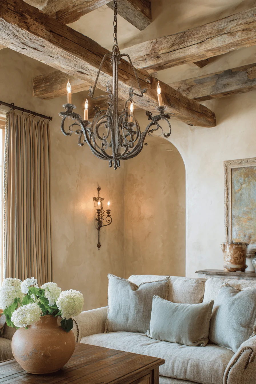 french country interior design with wrought iron chandelier home decor french country outdoor lighting warm taupe walls