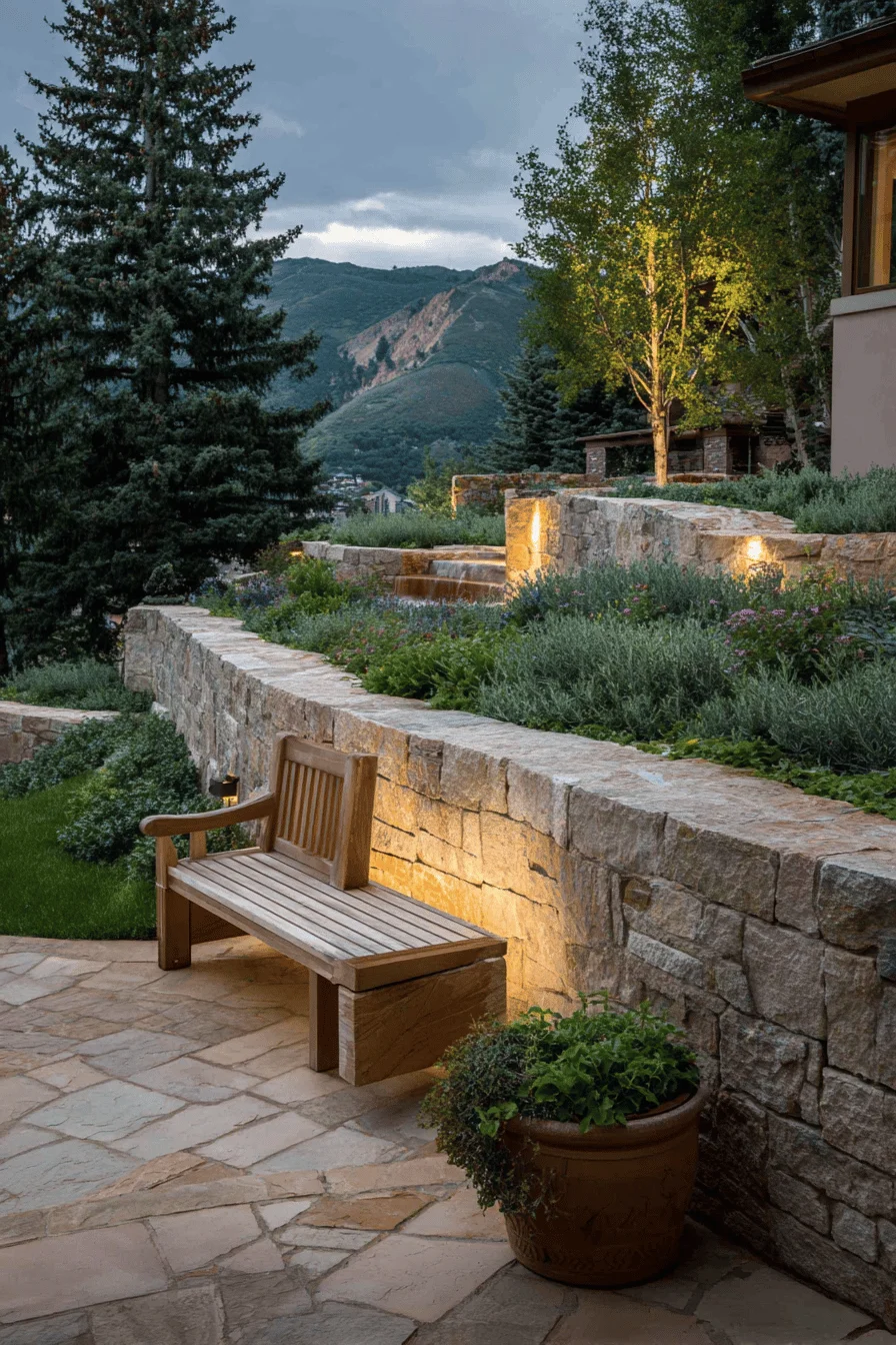 garden party space with modern garden design featuring comfortable teak seating and contemporary outdoor elements