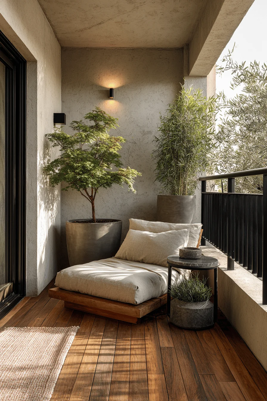 house colors exterior japandi balcony showcasing balcony ideas apartment with cozy balcony design and natural materials