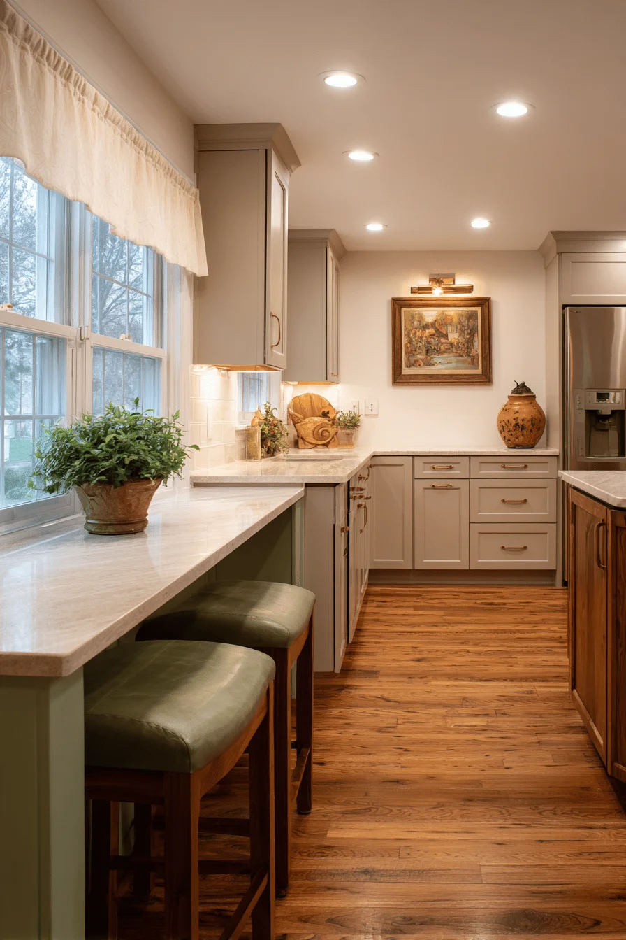 kitchen table with house interior design featuring small kitchen ideas and oak hardwood flooring