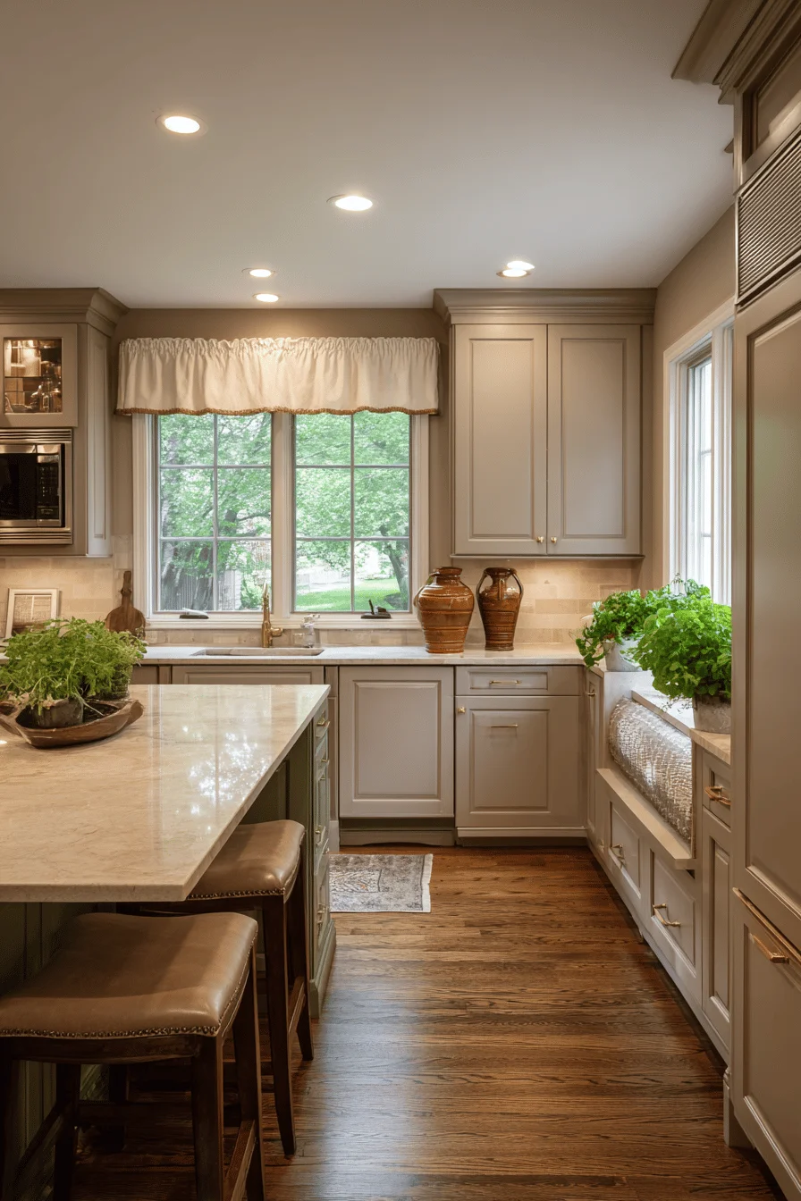 luxury kitchen featuring cozy house design with ranch kitchen ideas and limestone countertops