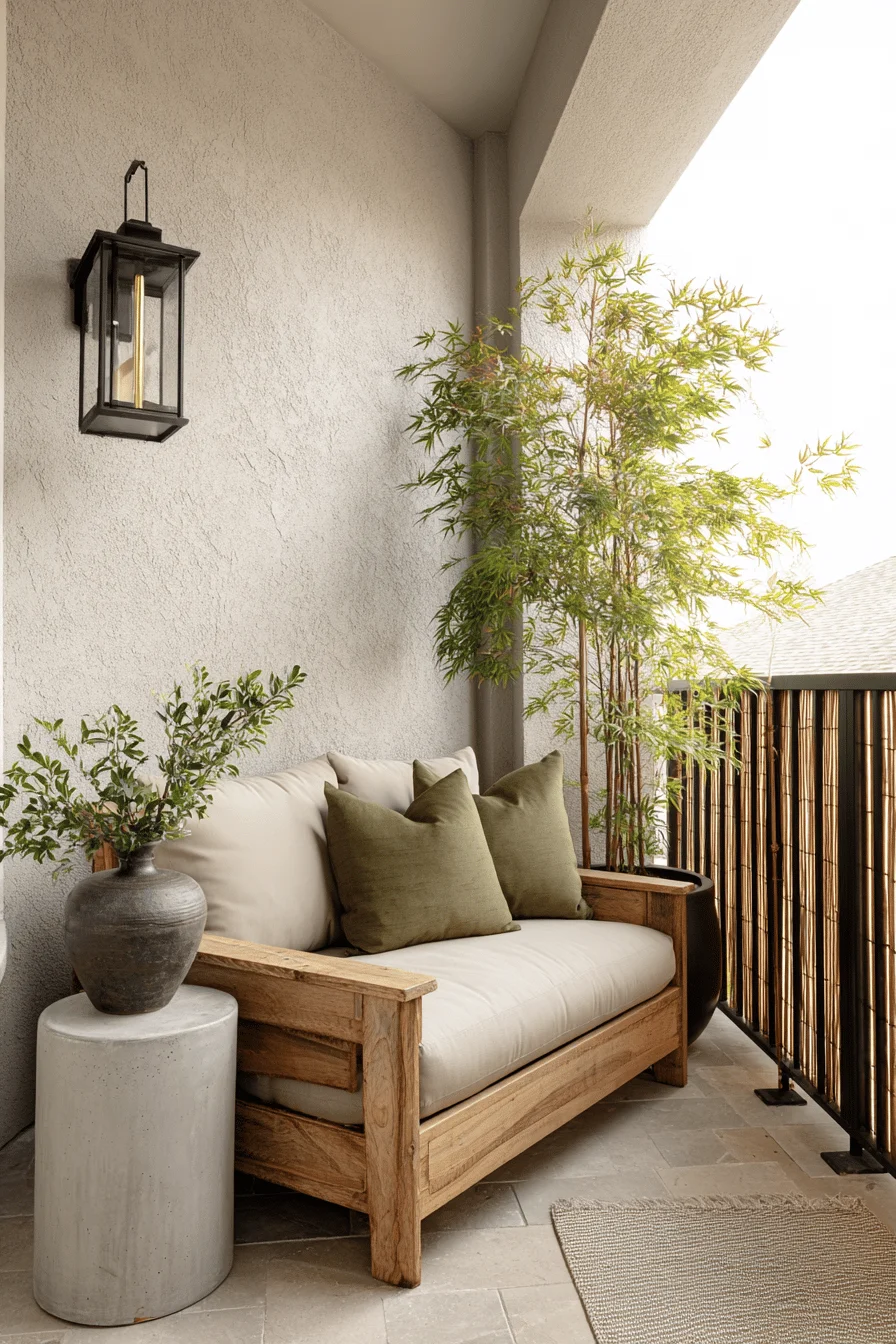 modern house exterior japandi balcony featuring balcony ideas with terrace decor and minimalist outdoor furniture
