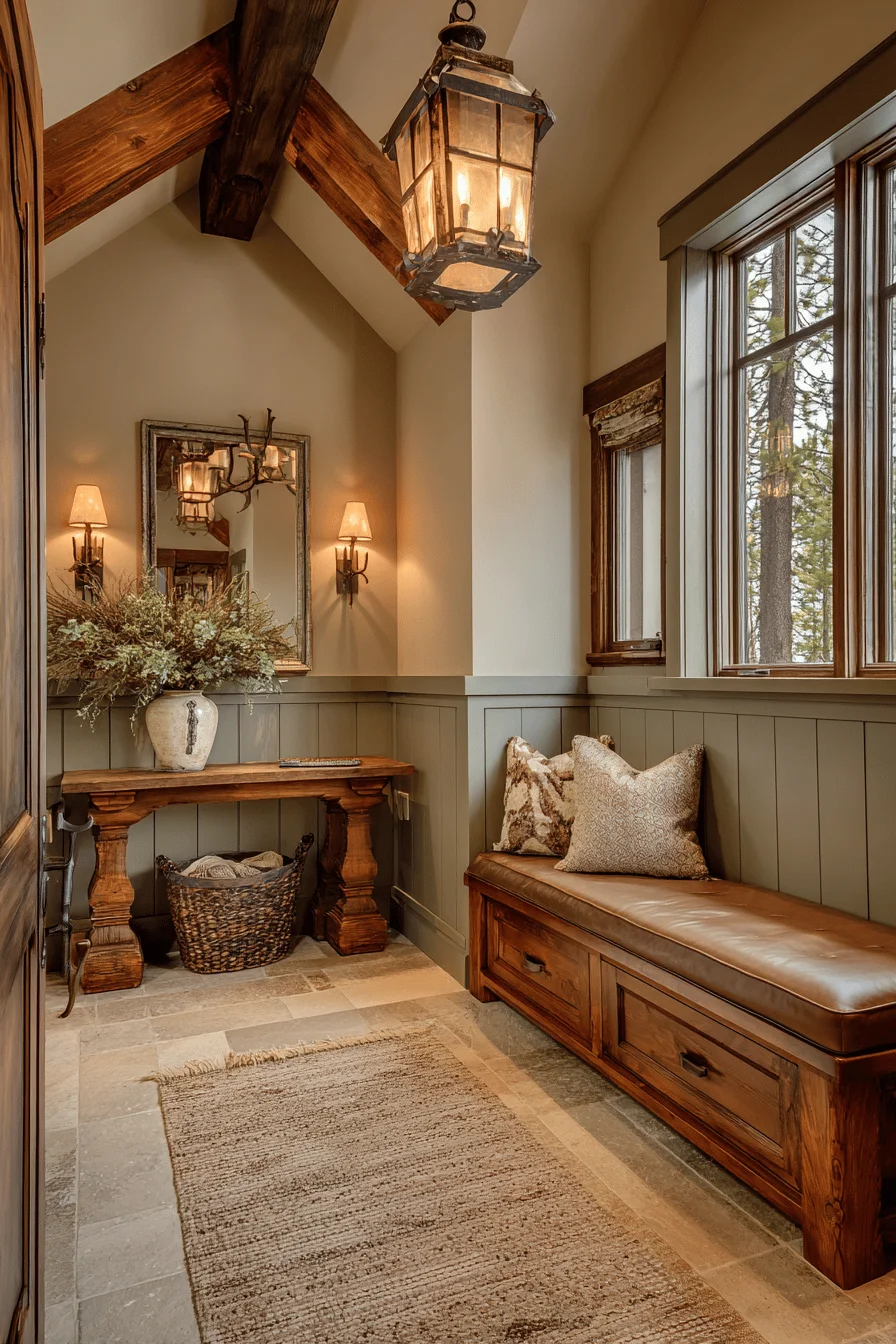 mountain hallway inspiration with house layouts featuring limestone flooring and small hallway ideas