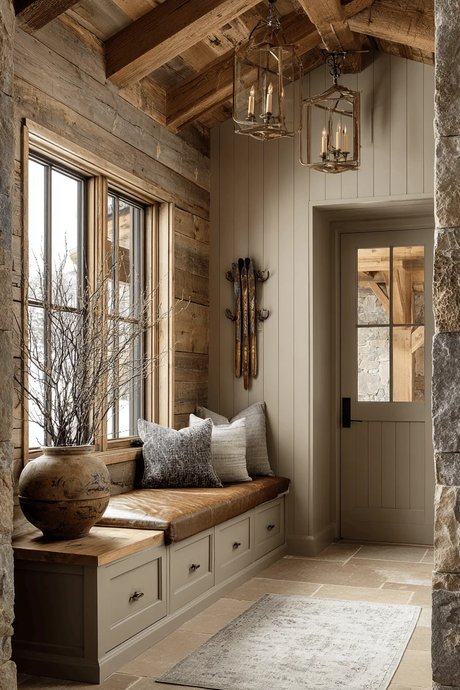 mountain hallway wall decor with house decor featuring pottery vessel and hallway elements