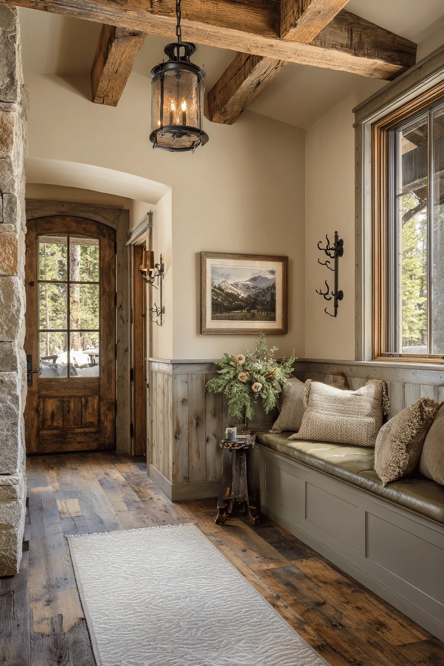 mountain hallway wall decor with house decor featuring wrought iron fixtures and narrow hallway decorating