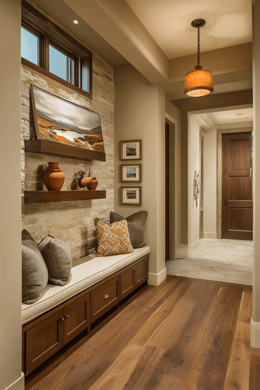 ranch hallway narrow hallway decorating with home interior design featuring hallway ideas warm brass pendant lighting clerestory windows