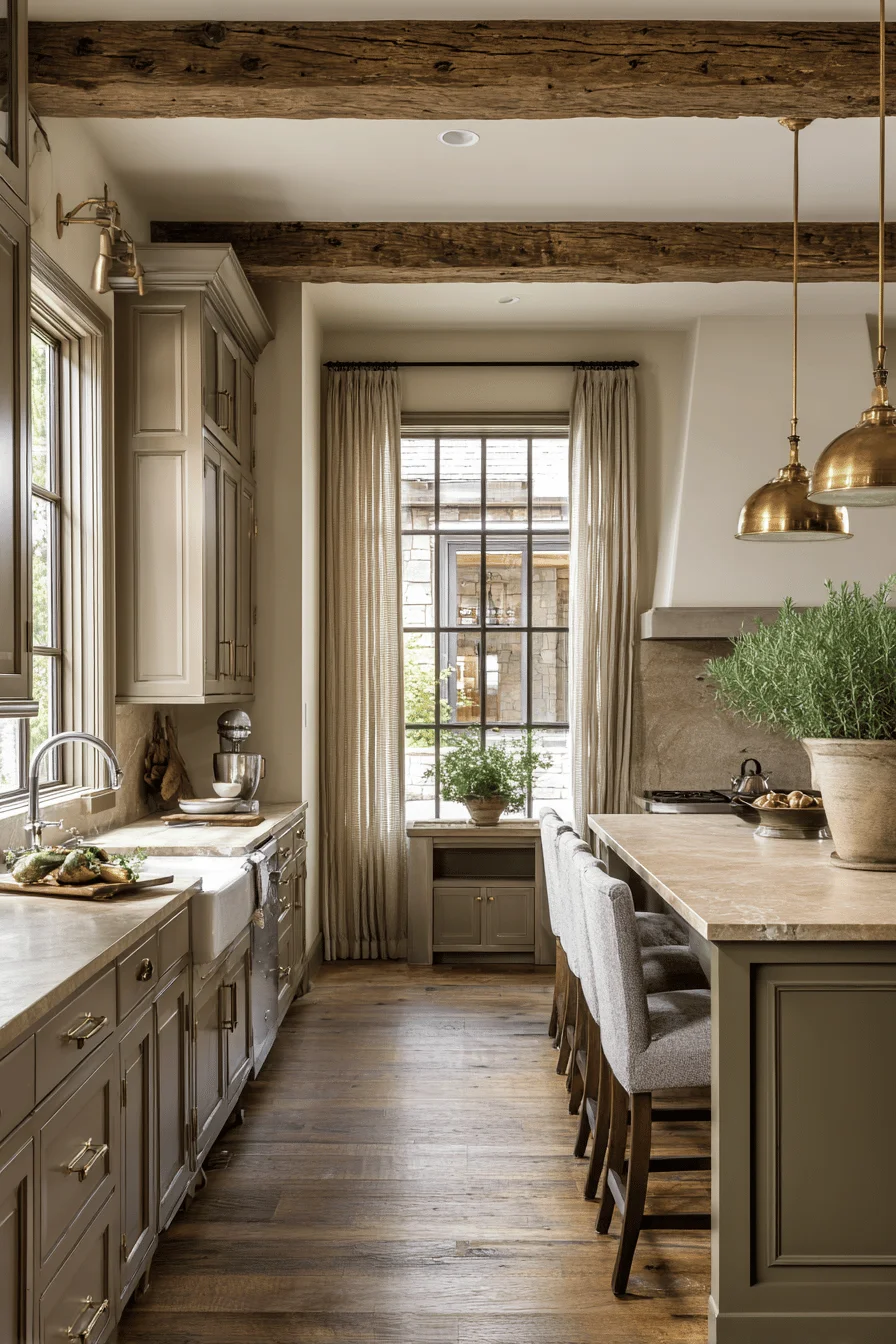 ranch kitchen lighting ideas featuring modern house kitchen decor with warm brass pendant fixtures