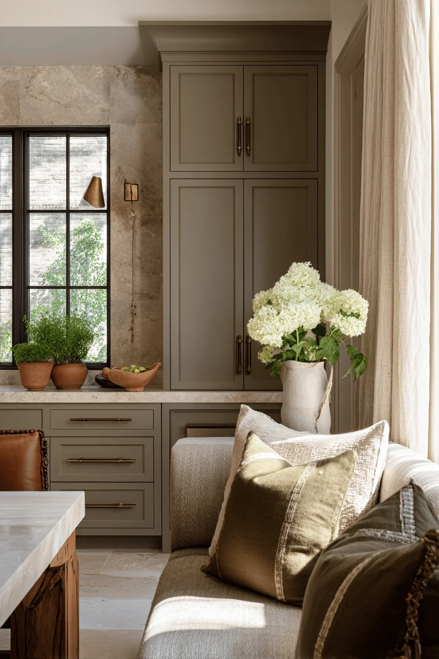 refined room color ideas furniture design showcasing earthy color with warm taupe walls rich brown furniture elements