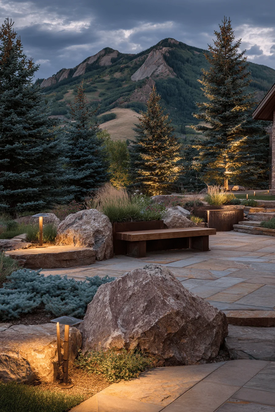 small garden design featuring mountain elements with veggie patch ideas and dutch garden inspiration details