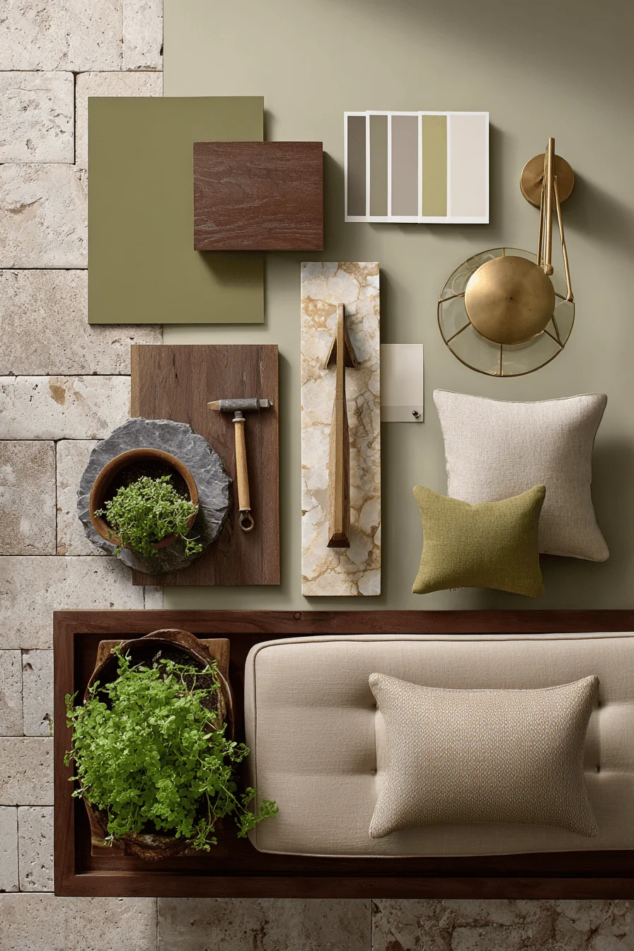 sophisticated earthy interior featuring color combinations home cozy house design with warm taupe walls rich brown furniture natural elements