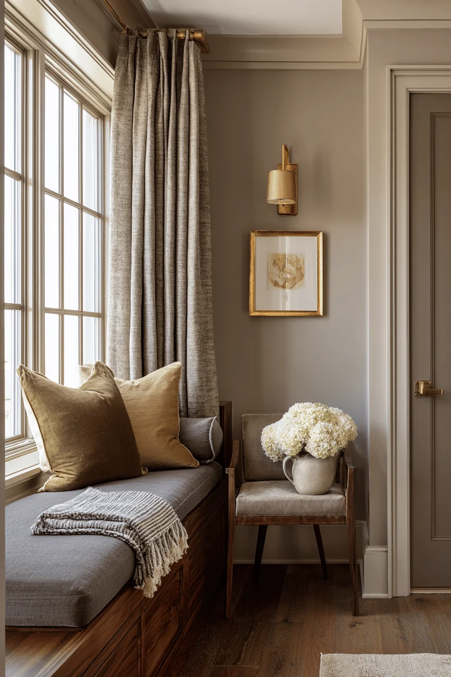 timeless color palettes home interior design with earthy color palette featuring warm taupe walls rich brown furniture natural elements