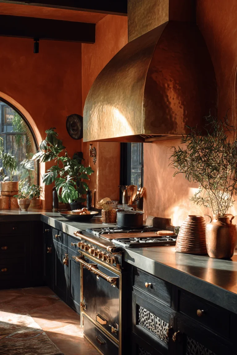 mexican kitchen inspiration displaying hand forged iron hardware with polished concrete countertops and wooden accents
