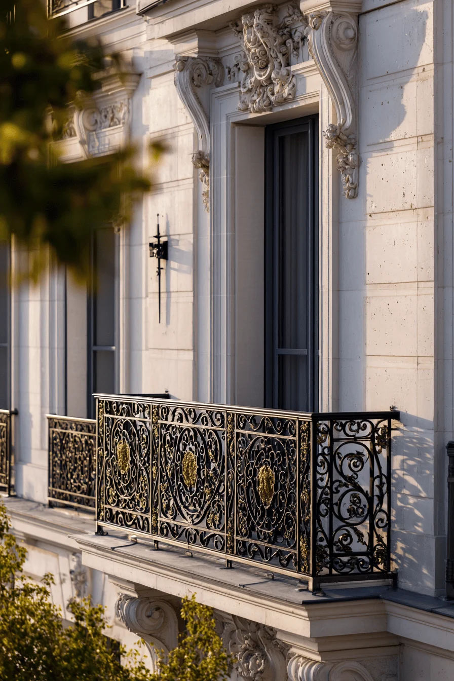 parisian house exterior aesthetics displaying elegant limestone walls sophisticated ironwork and traditional french building elements