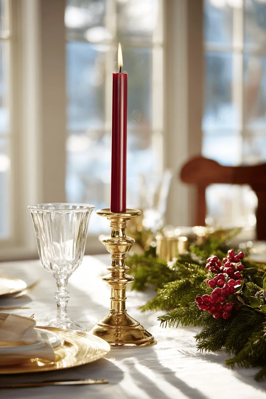 christmas table decor aesthetics displaying classic modern dining room brass metallic accents premium table settings